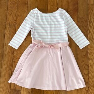Girls Polo Ralph Lauren Pink and White Skater Dress